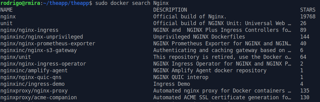 Docker search