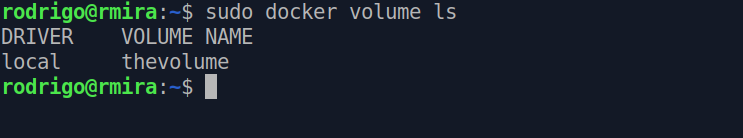 docker volume ls